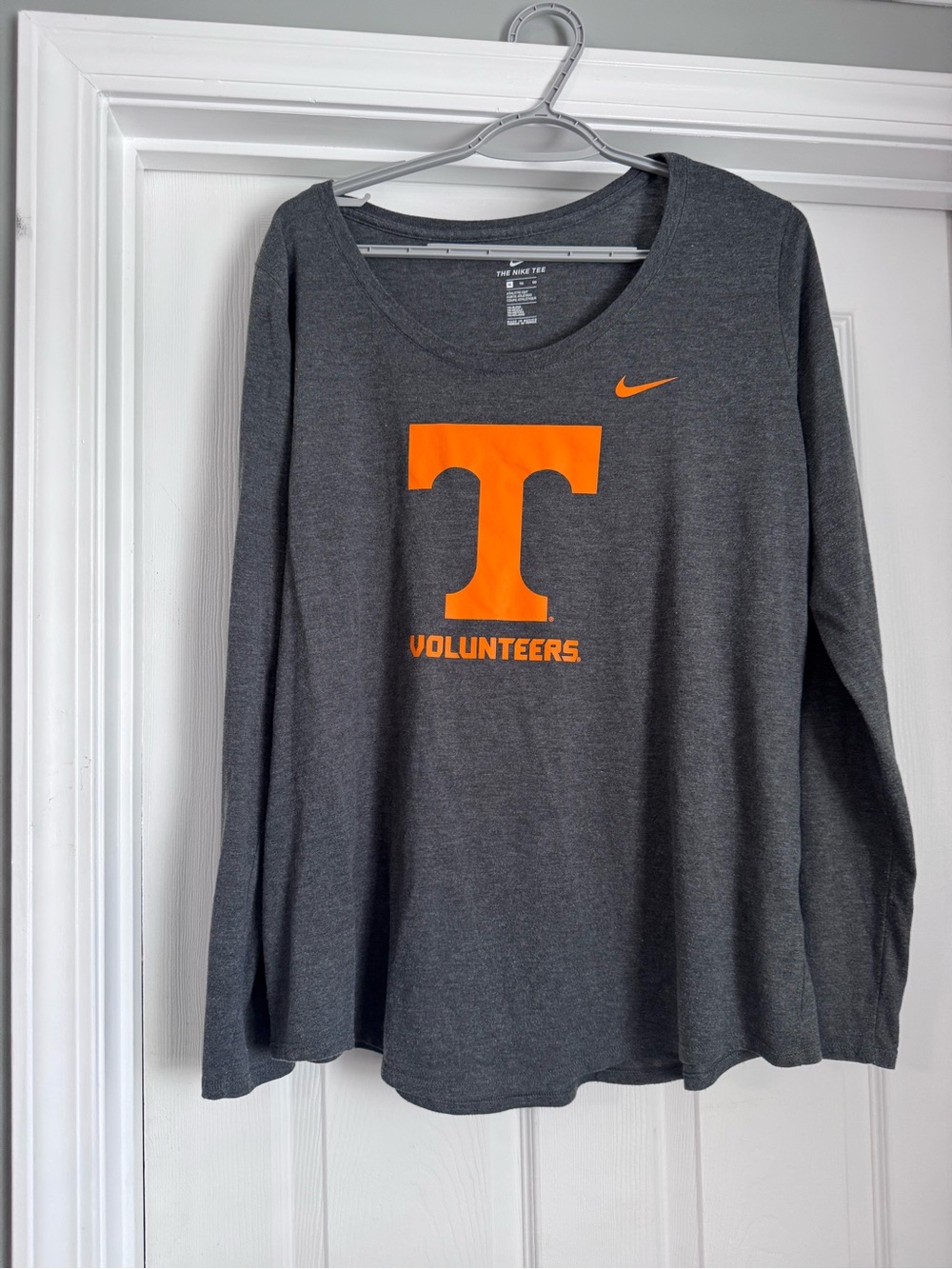 Nike Heather Gray Tri-Blend Athletic Tee with Orange Tennessee Logo